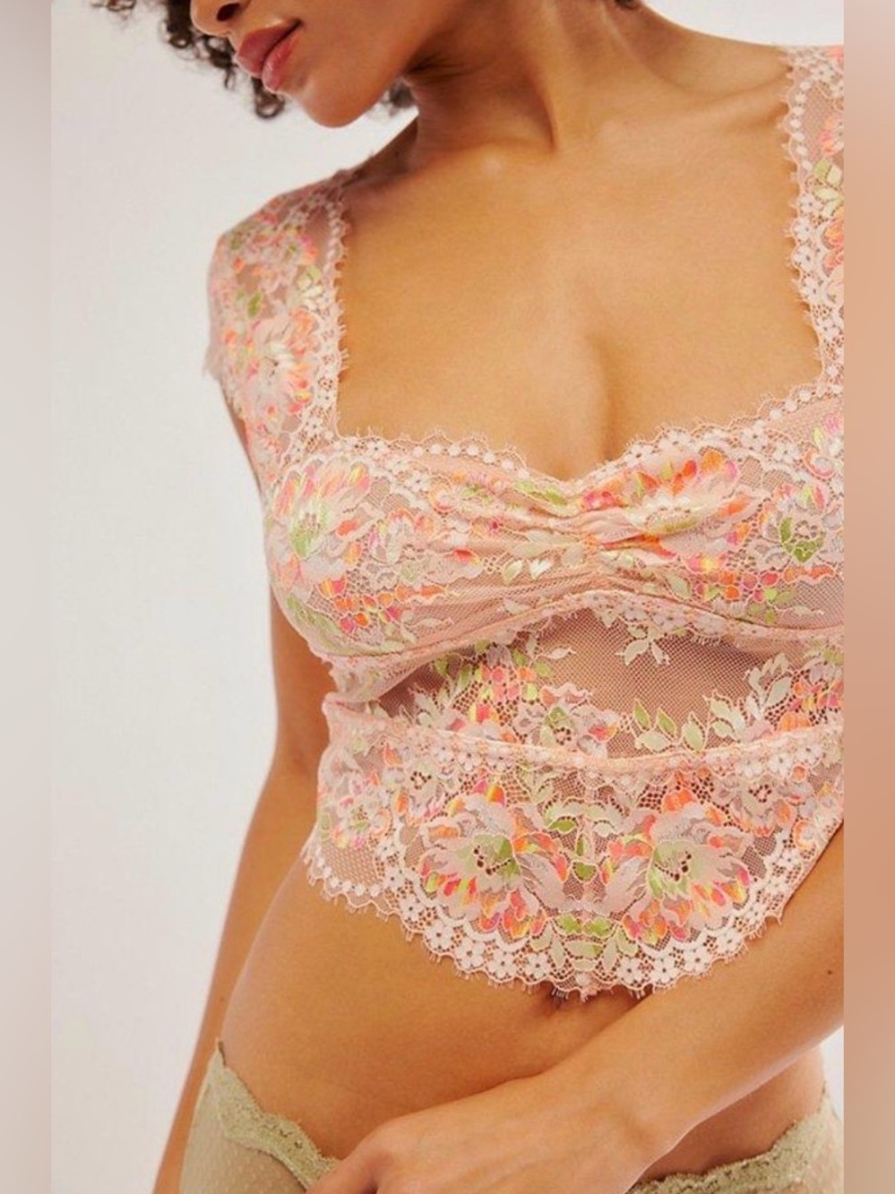 Free People Garden Party Lace Tee
